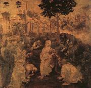  Leonardo  Da Vinci Adoration of the Magi Spain oil painting artist